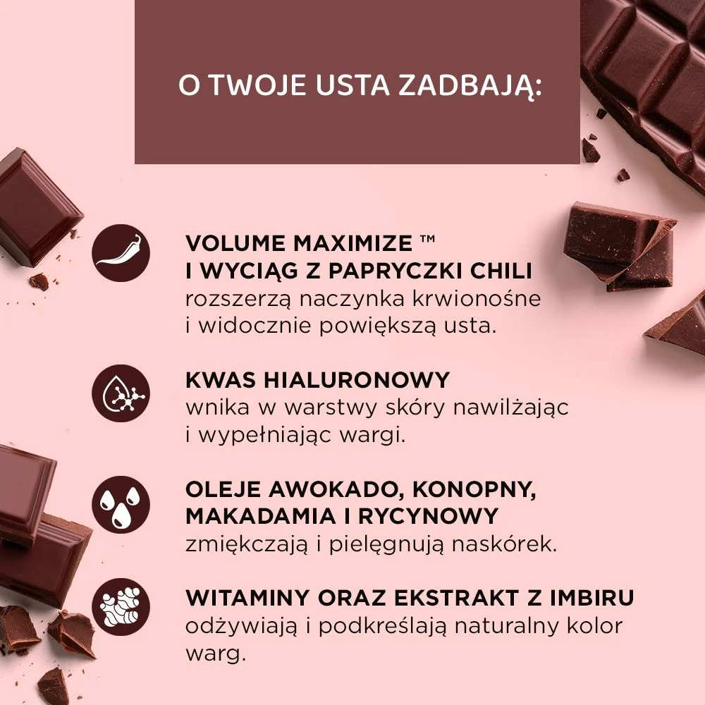 Błyszczyk powiększający usta z chili, zapach czekoladowy - Image 5
