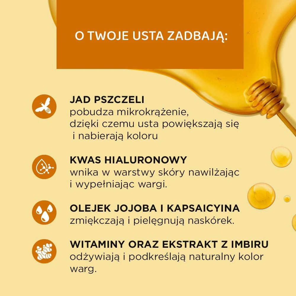 Błyszczyk powiększający usta z kwasem hialuronowym jadem pszczelim - Image 5