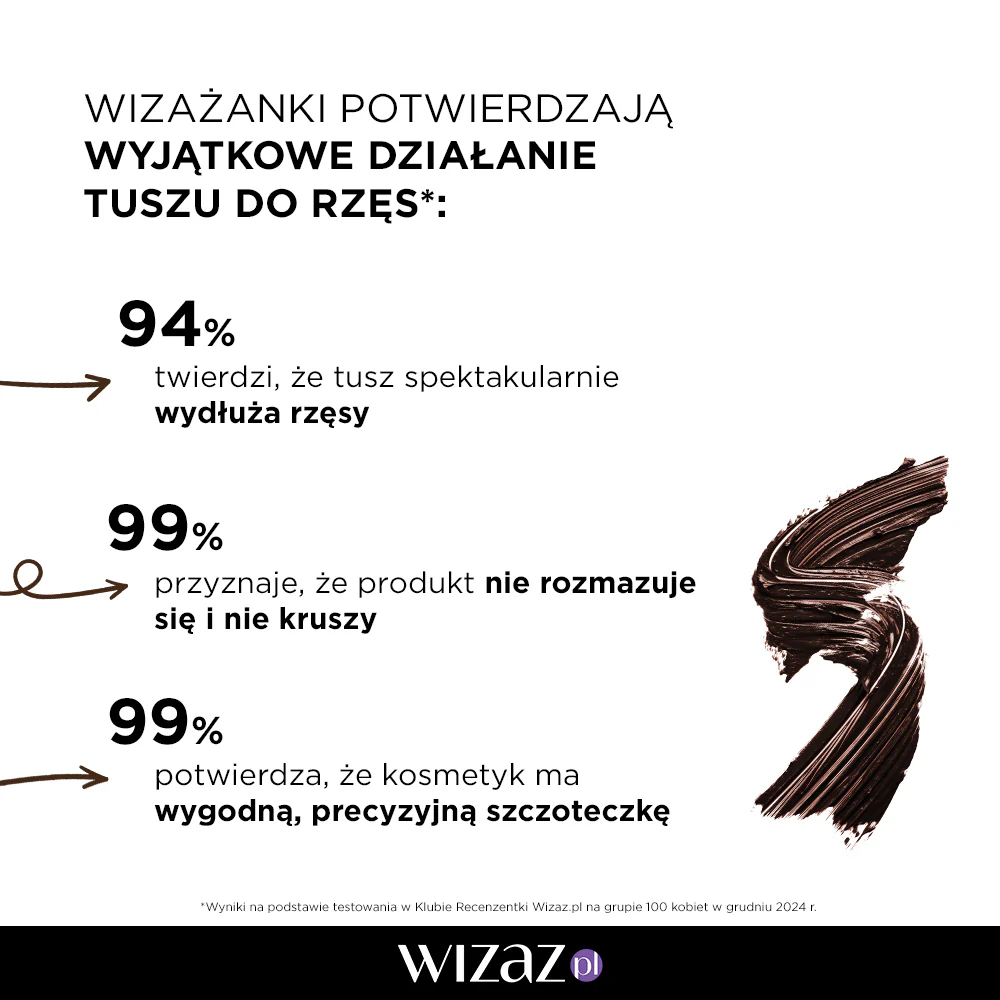 Tusz do rzęs zwiększający objętość i wydłużający, brązowy - Image 6