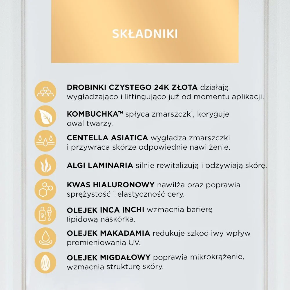 Luksusowy odmładzający krem-serum z 24k złotem 60+ - Image 4