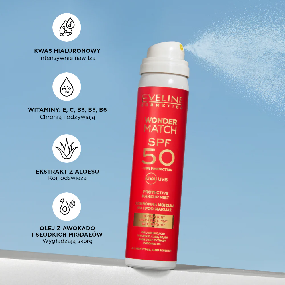 Ultralekka mgiełka ochronna SPF 50 na i pod makijaż - Image 3