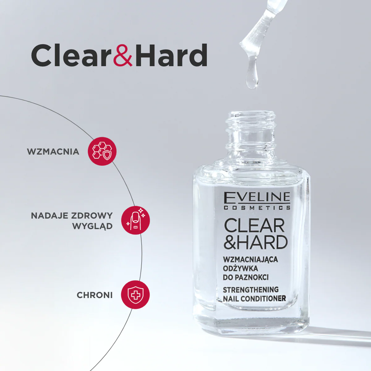 Wzmacniająca odżywka do paznokci Clear&Hard - Image 2